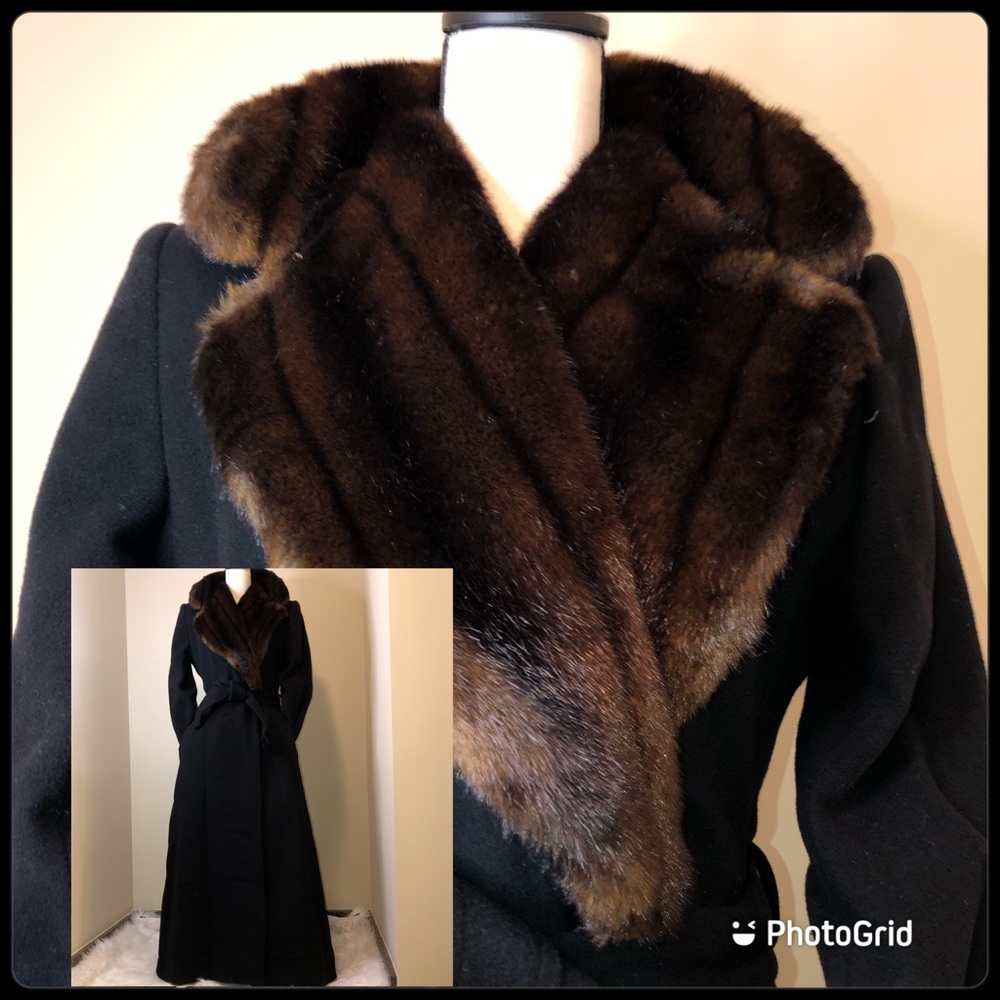 Ralph Lauren Wrap Coat Faux Fur EUC